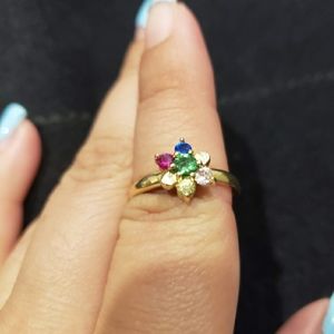 14kt gold flower ring